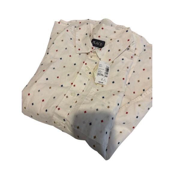 Children’s Place Boys Print Button up Poplin Shirt
size 16 NWT - Picture 5 of 7